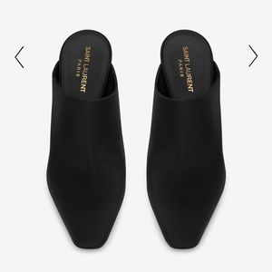 NWT Saint Laurent ASCOT MULES IN CREPE SATIN